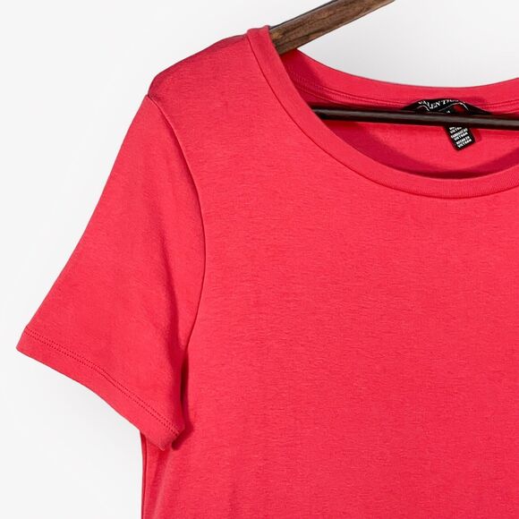 Ellen Tracy Shift Mini Dress Women M Pink‎ Short Sleeve Crewneck Pockets P61 - Picture 3 of 14